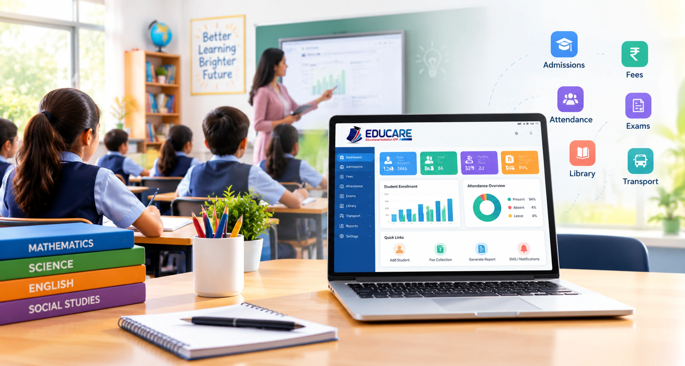 School ERP Software illustration